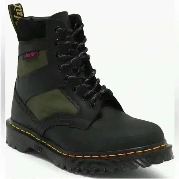 Dr. Martens 1460 Pascal Boot in Black/Olive Women’s Size 5 NIB - Picture 1 of 7